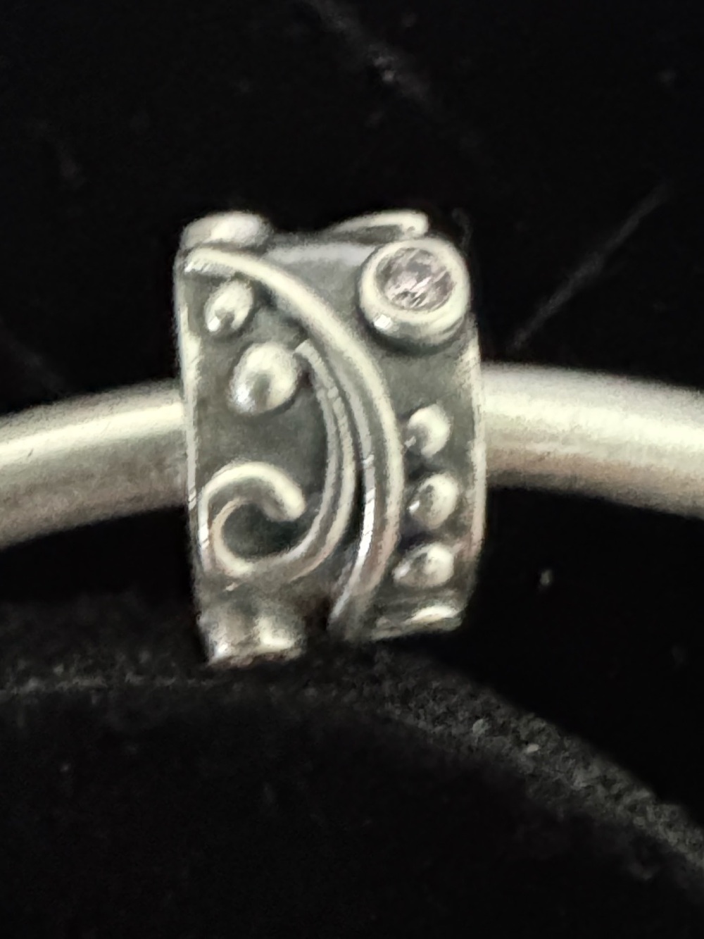 Pandora Sterling-Tone Filigree Swirl Bead Charm - Silver